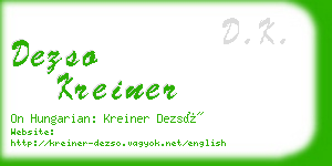 dezso kreiner business card